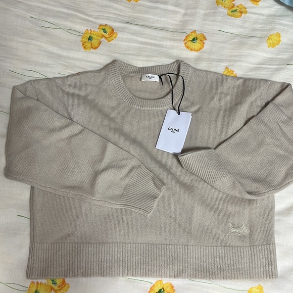 Crew Neck Sweater In Iconic Sulky Cashmere Vanilla - Picture 5 of 5